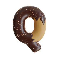 Donut Letter 3D Q Alphabet
