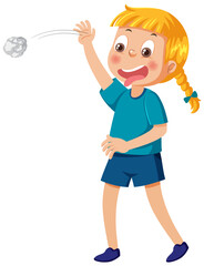 A girl throwing paper vector