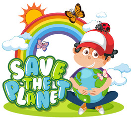 Save the planet text for banner or poster design