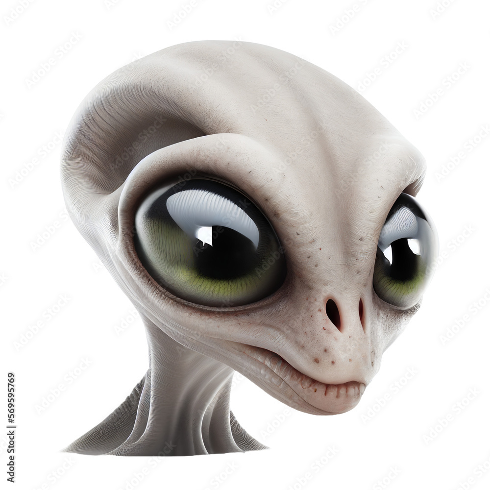 Canvas Prints alien isolated on transparent background cutout