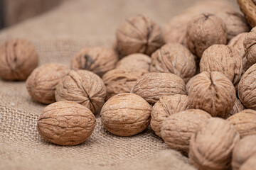 walnuts on wooden background