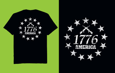 1776 america - patriotic t shirt design vector