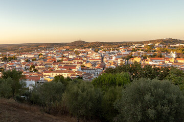 Panoramic view of the city of Montemor-o-novo, seen from the city's castle, Portugal