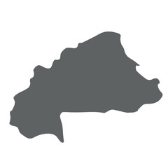 Burkina Faso - smooth grey silhouette map of country area. Simple flat vector illustration.
