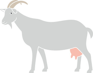 Goat logo. Isolated goat on white background
