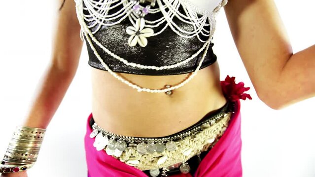 Traditional oriental belly dancer