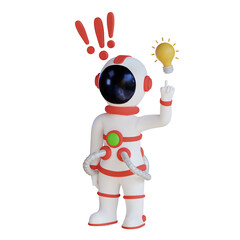 Astronaut Get And Ideas 3D Illustration