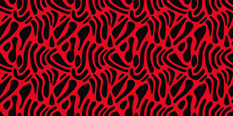 Abstract animal skin seamless pattern. Leopard spotted rosettes texture. Creative leopard red black print background. Trendy minimal design for fashion fabric, home decor, wrapping paper