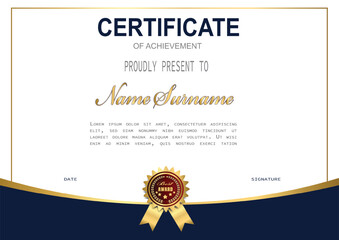 Certificate template with professional clean design.