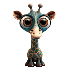 Cute giraffe cartoon character created using generative AI tools
