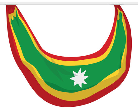 Hanging Barranquilla's flag from two points in the top, Vector illustration