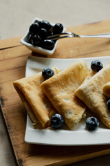 Pancake with berries for breakfast