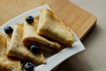 Pancake with berries for breakfast