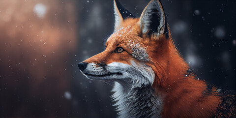 red fox in the snow