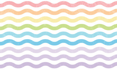 Grunge rainbow pastel colors art line wave template background vector design.