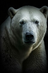 Obraz na płótnie Canvas Close-up portrait of a polar bear, generative AI