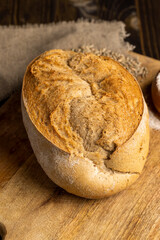 hard crisp crust of a freshly baked loaf of bread