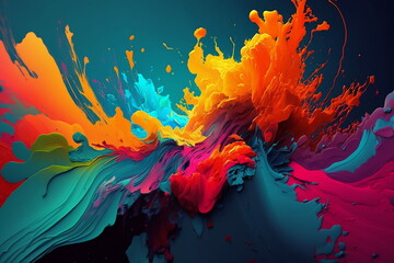 Fototapeta na wymiar Colorful abstract art paint desktop background