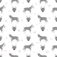 Czechoslovakian wolfdog seamless pattern