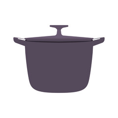Cooking Pot Flat Illustration. Clean Icon Design Element on Isolated White Background
