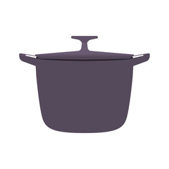 Cooking Pot Flat Illustration. Clean Icon Design Element on Isolated White Background