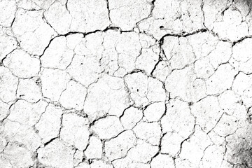 Texture soil dry crack background pattern of drought lack of water of nature white black old broken.