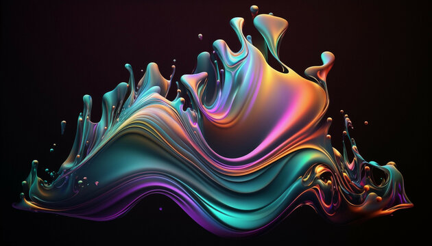 Abstract, colorful, and fluid design featuring modern and artistic shapes in dynamic movement. The creative flow of the shapes adds a visually captivating element to the design. Generative AI