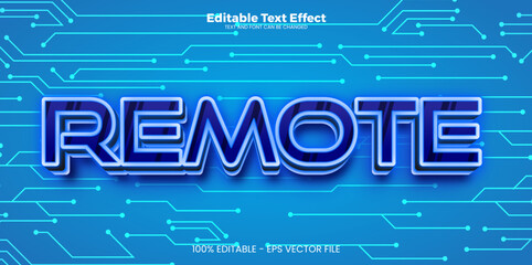 Remote editable text effect in modern trend style