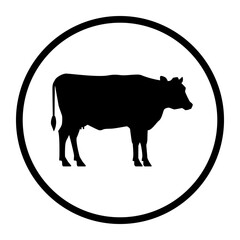 Cow one color vector icon