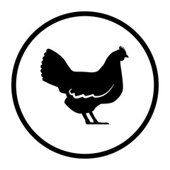 One color vector icon: chicken