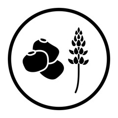 One color vector food icon: lupin - obrazy, fototapety, plakaty