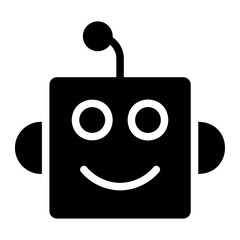 robot glyph icon