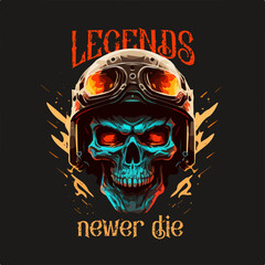 Skull Rider tshirt vector illustration.