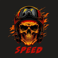 Skull Rider tshirt vector illustration.