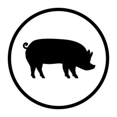 One color vector food icon: pork