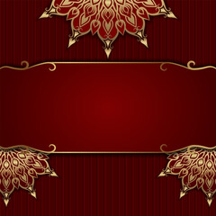 Red background with golden mandala ornament