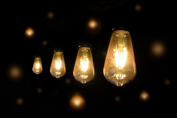  light bulb on dark background