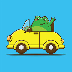 cute frog cartoon vector illustration