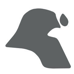 Kuwait - smooth grey silhouette map of country area. Simple flat vector illustration.