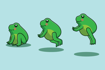 cute frog cartoon vector illustration