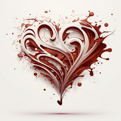 Lovely Hearts in Soft Red Paint for Valentine's Day Designs created with Generative AI technology 