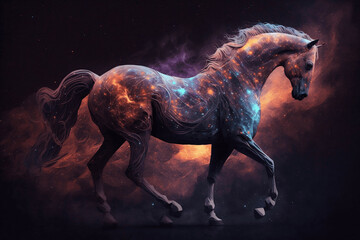 Obraz na płótnie Canvas Horse symbol of movement and energy new quality universal colorful illustration design, generative ai