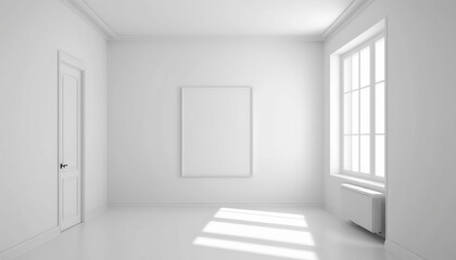 White Room Interior - Simple, Elegant, Minimal - Generative AI