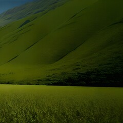 landscape with grass and sky. Generative AI.