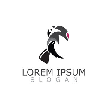 Toucan simple logo design image bird vector illustration