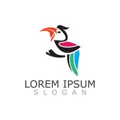 Toucan simple logo design image bird vector illustration