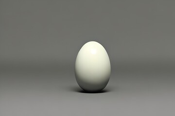white egg on black background. Generative AI.