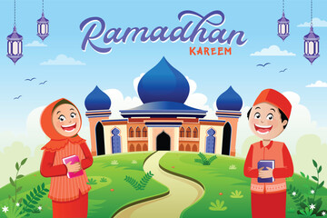 Ramadan Kareem Islamic Background vector. Happy Islamic New Hijri Year. Graphic design for the decoration of gift certificates, banners and flyer.