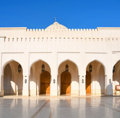 Fototapeta na wymiar Sultan Qaboos Grand Mosque, the largest mosque in the southern part of the Sultanate of Oman, Salalah