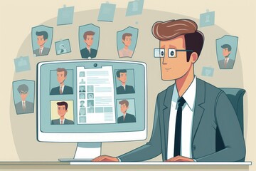 technology related to human resources. current technology for streamlining the human resources system online. A human resources manager searches internet CVs to find the ideal candidate for his compan